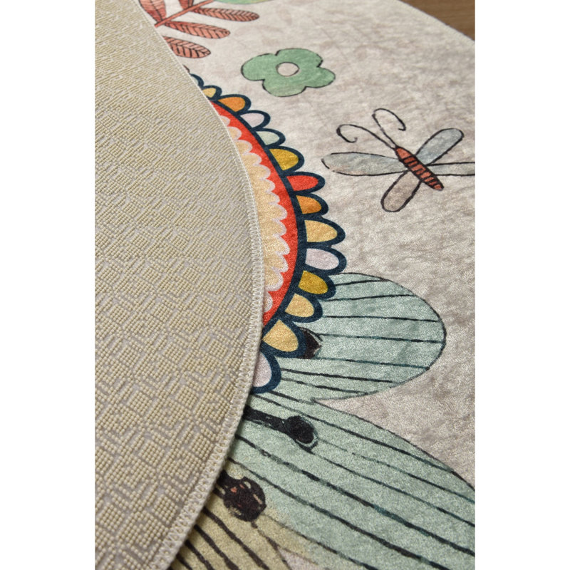Premium Round Area Rug, 79.0 Inches, 100% Polyester, 0.16-Inch Pile Height | Antibacterial, Non-Slip Underside, Machine Washable | Perfect for Living Room, Bedroom, and Dining Areas, Soft & Durable Design