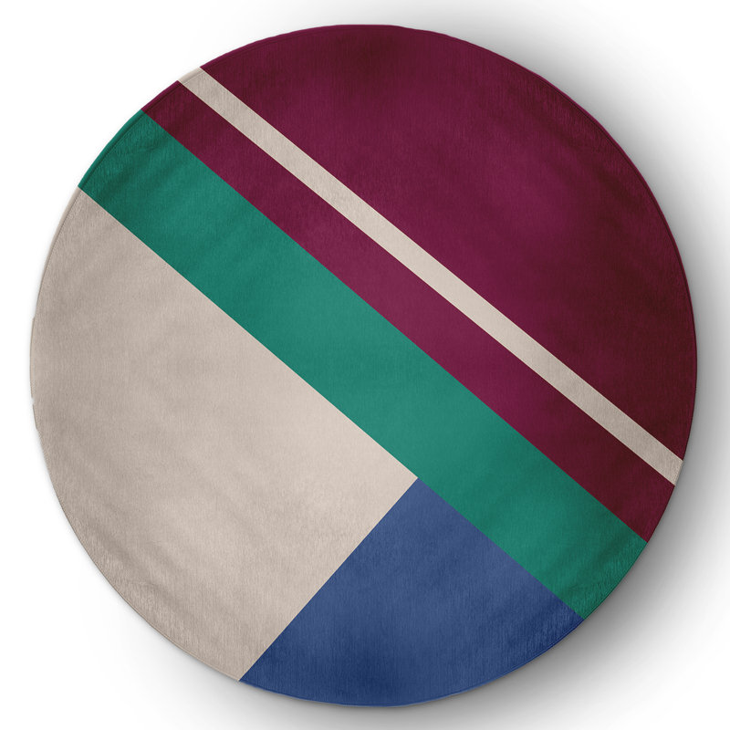 Chenille Abstract Indoor / Outdoor Rug, Round 5'