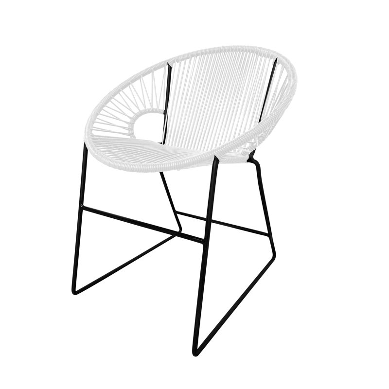 Chaise de patio Puerto, Blanc / Noir