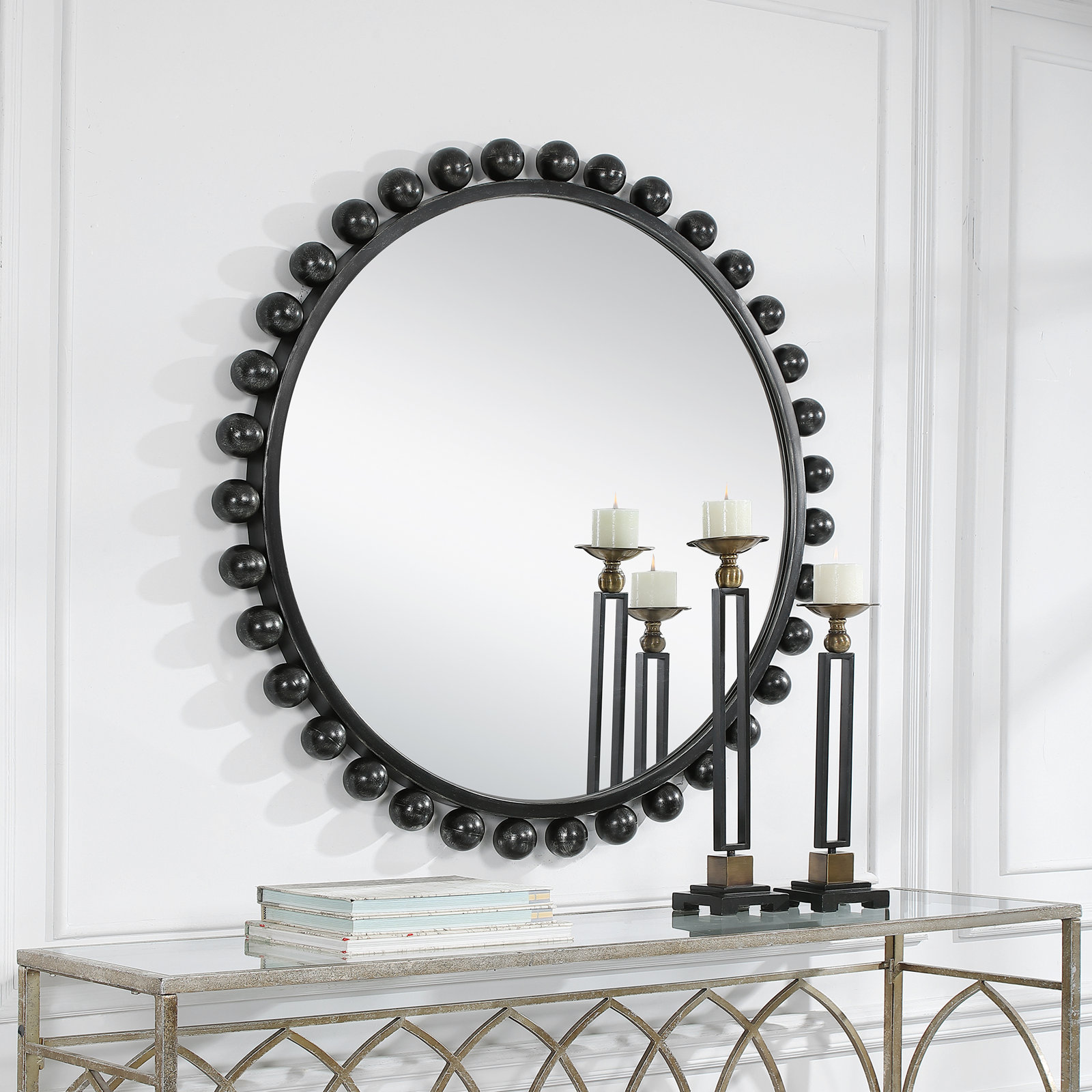 Suzie 44" Accent Mirror, Black