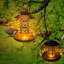 Lampe suspendue mangeoire solaire en métal