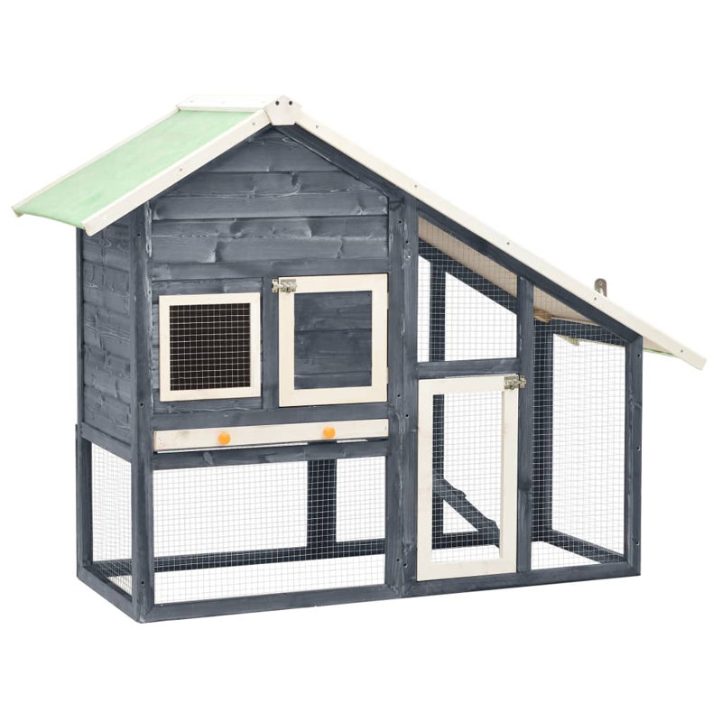 Karson Weather Resistant Rabbit Hutch, Grey/White