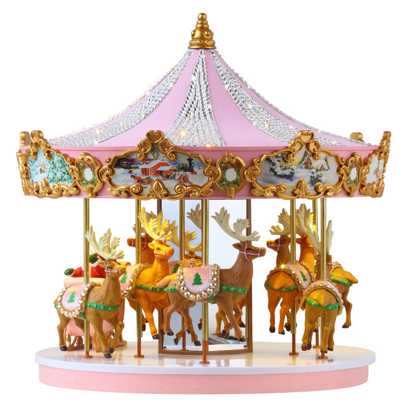 Carrousel en cristal rose 12 po