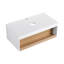 Meuble-lavabo flottant 36 po avec lavabo vasque rond en céramique, rangement ouvert-669260809