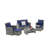 6 Piece Wicker Patio Furniture Sets With Ottoman & Tempered Glass Coffee Table-509786824
