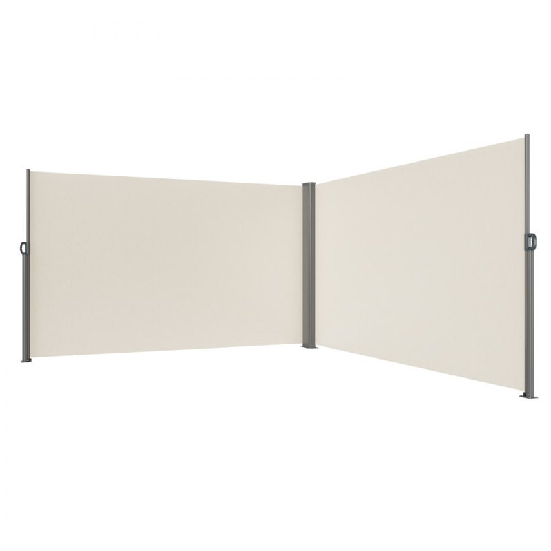 Manual Retraction Side Awning in Beige, 19.7' H x 5.25' W, White