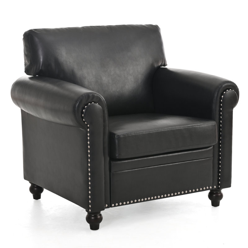 1 Seater Sofa., Black
