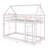 Arja Twin Over Twin Bunk Bed, Rubber Wood House Bed Frame-949605993