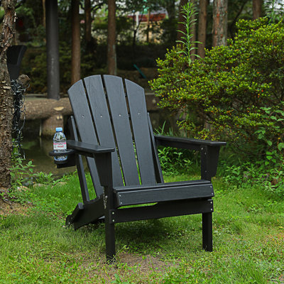 Chaise Adirondack pliante en PEHD avec porte-gobelet double