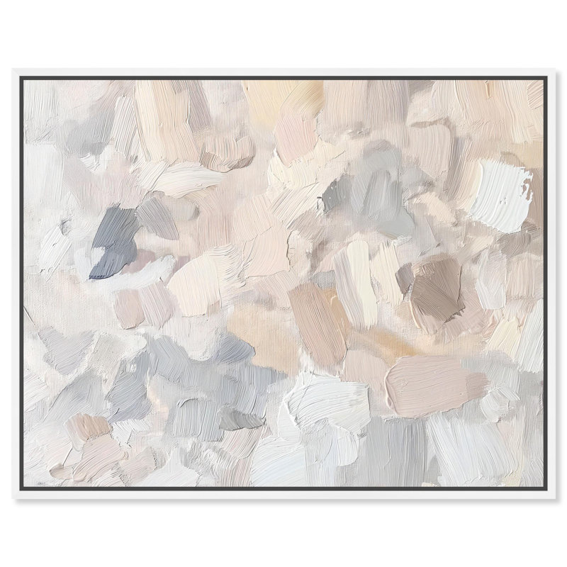 «Soft Colors Fade I», art neutre sur toile par Art Remedy, H 31 po x l 37 po, Cadre flottant blanc