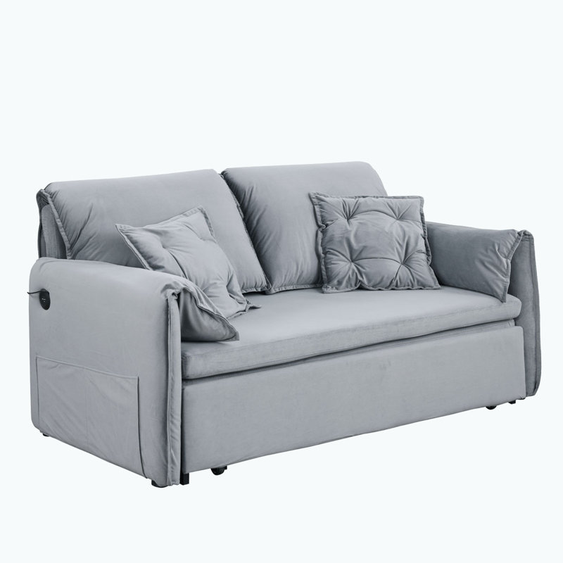 Canapé-lit escamotable, Velours gris velours