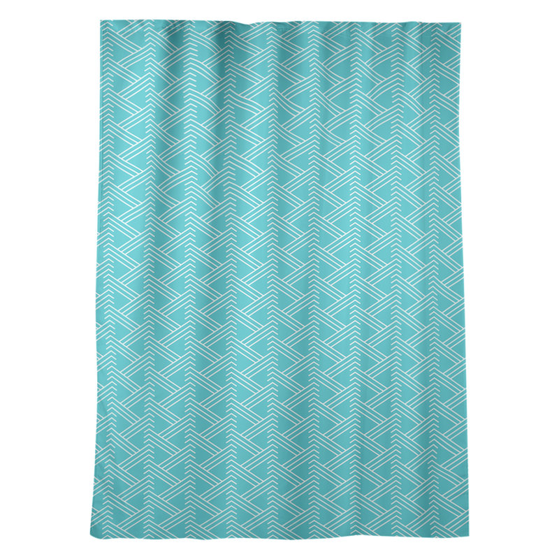 Jordao Room Darkening Curtain Single Panel, Teal/White