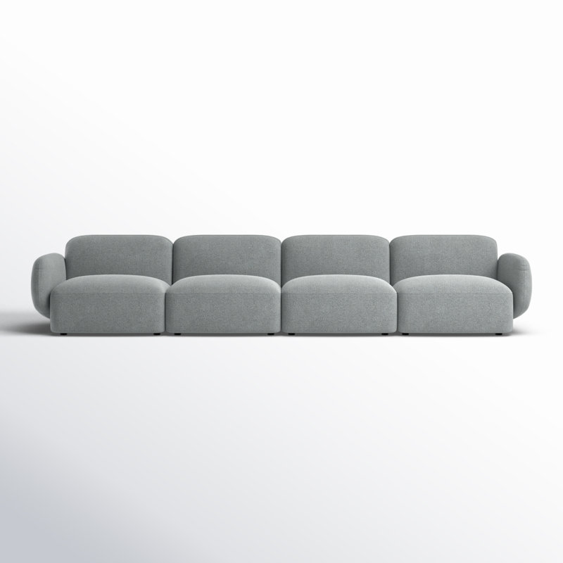 Isles Upholstered 150'' Sofa, Mellow Gray Chenille