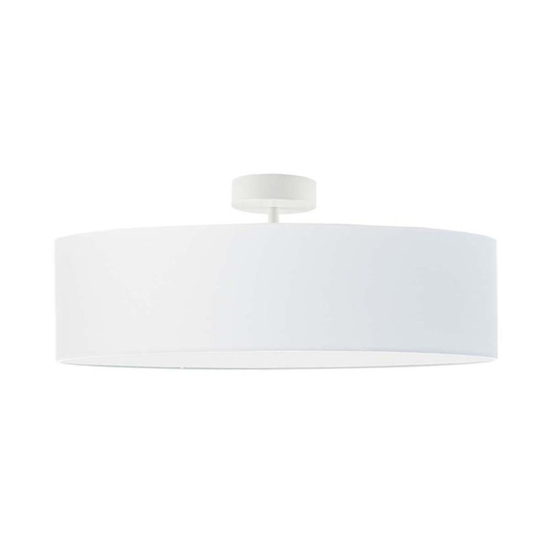 Audriona Semi Flush Mount, White, White, 35cm H x 60cm W x 60cm D