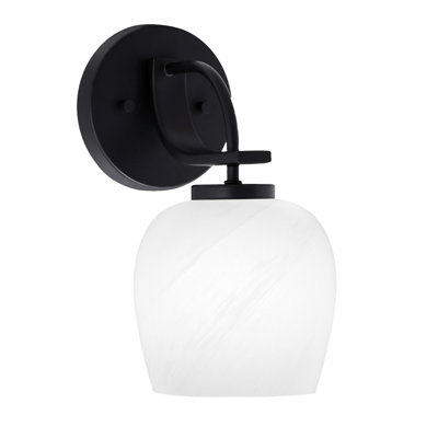 Cavella Wall Sconce Shown In Matte Black Finish With 6" Glass