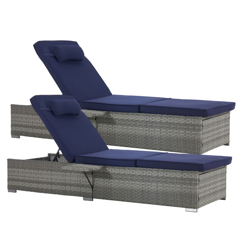 OUTDOOR SOFA PE RATTAN FURNITURE DECK CHAIR RATTAN, Patio Set, Outdoor Sofa Set, Conversation Set, Navy
