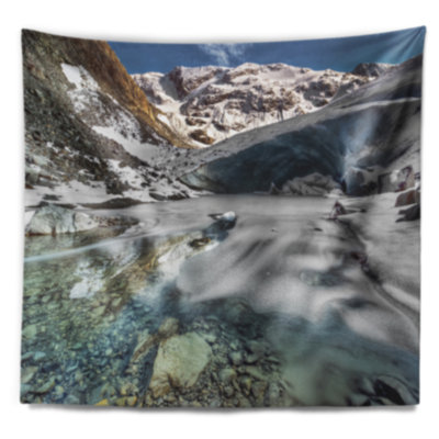 Landscape Cave in Rugged Rocky Setting Tapestry