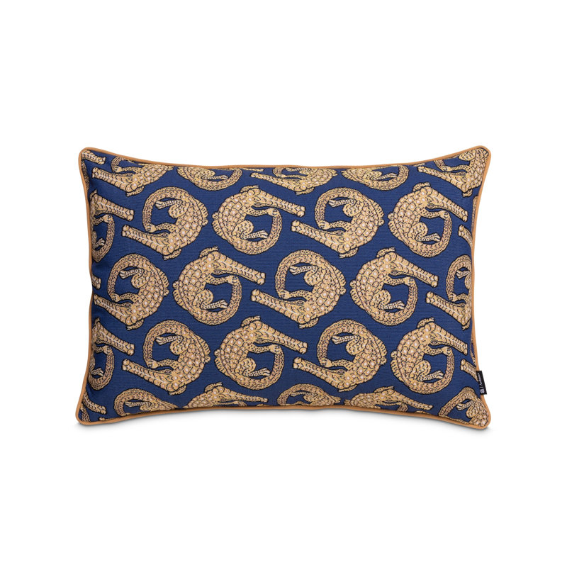 Croco - Jacquard, Royal, Rectangle 16"H x 24"W