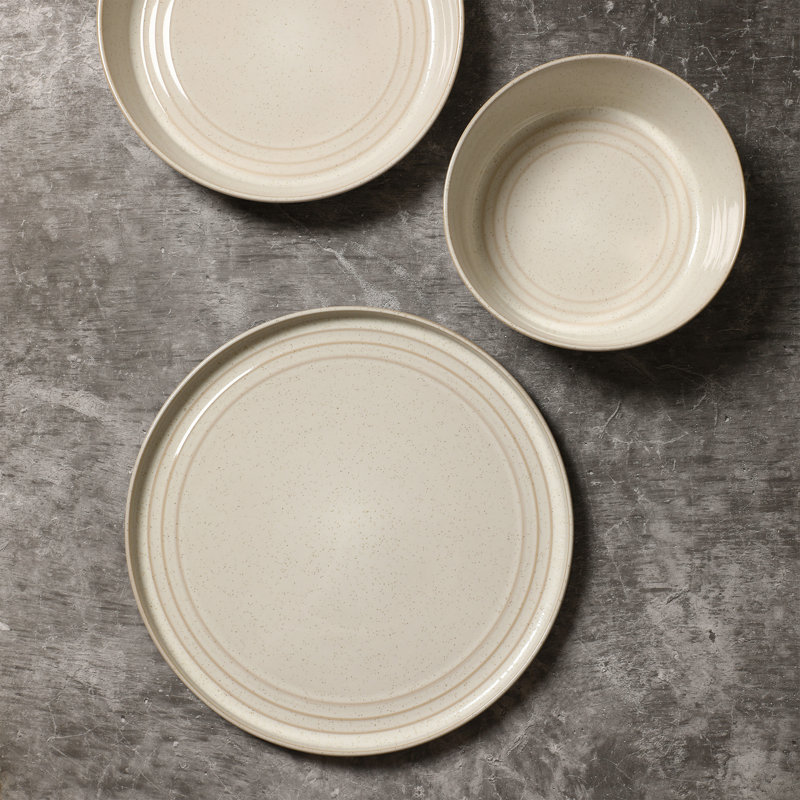 Ensemble d'assiettes en grès 8 pièces Stone Lain Claire, Blanc
