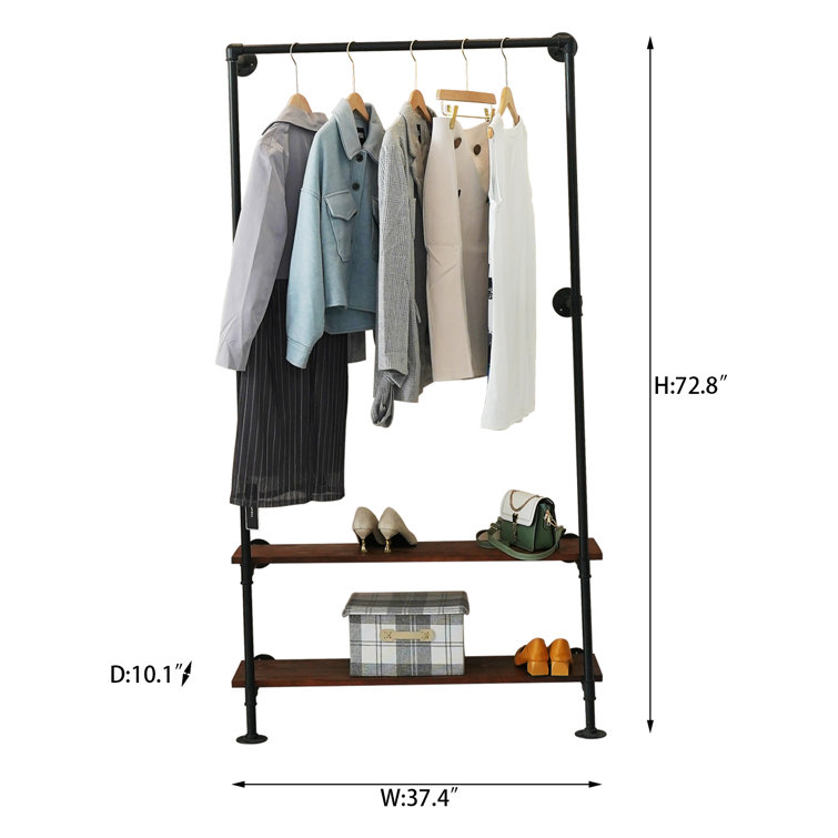 Dominus 39.37'' Rolling Clothes Rack