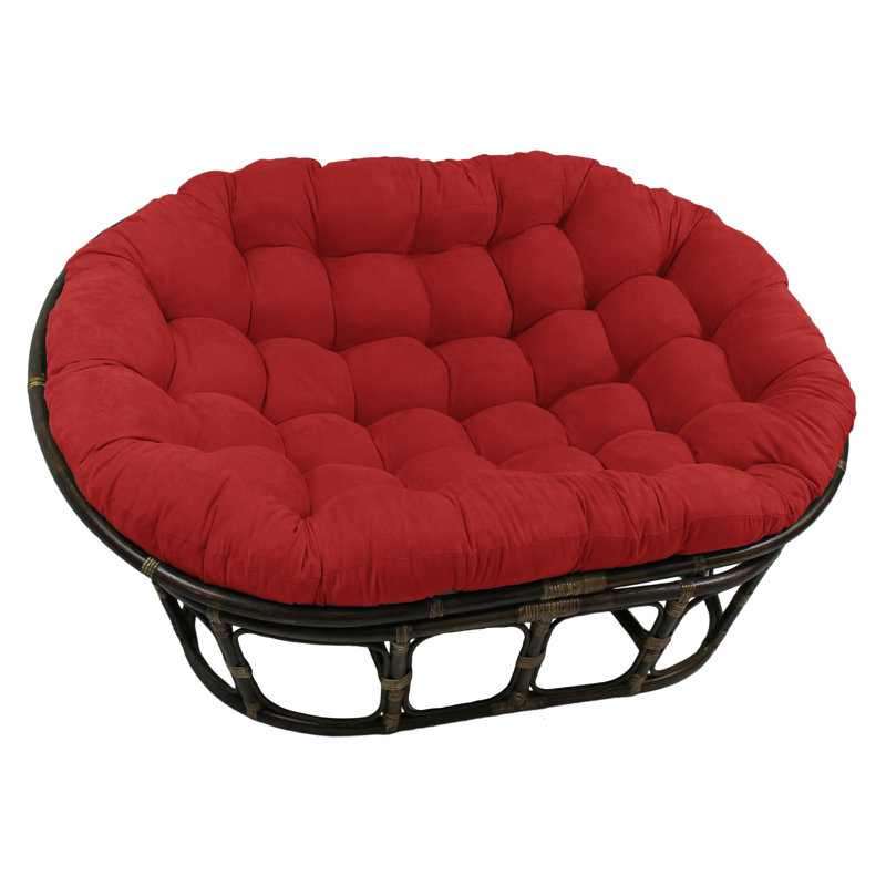Bocanegra 63" Wide Tufted Papasan Chair, Microfibre rouge cardinal