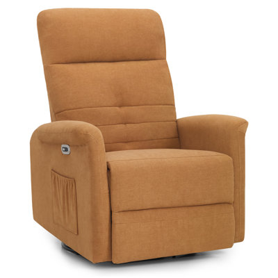 Winta Swivel Glider Power Recliner Chair, Fabric Upholstered