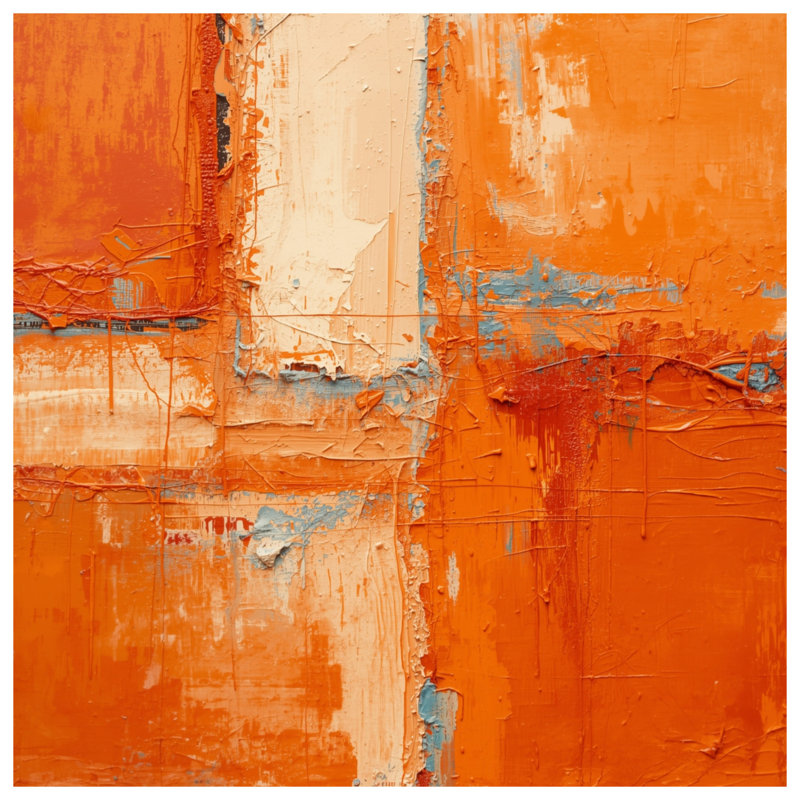 Tapisserie murale texturée orange abstraite - texture, H 50 po x l 60 po avec 4 œillets