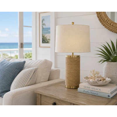 Catalina - 25" Rope Table Lamp - Set of 2 - Natural and Gold Finish