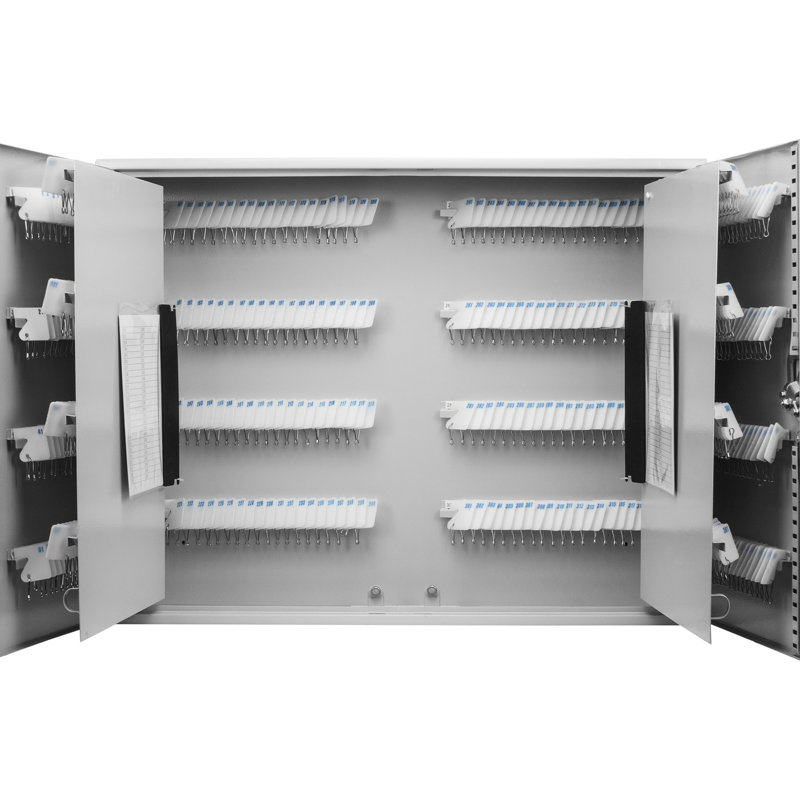 Armoire 480 avec serrure à clé et étiquettes - tablettes réglables pour un rangement optimal 480 clés blanc gestion efficace