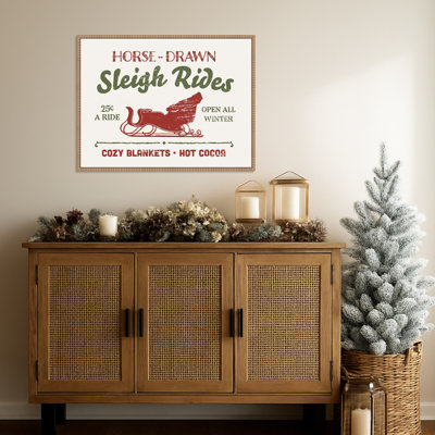 «Christmas Farm Sign III» par Victoria Barnes, reproduction d'art sur toile encadrée