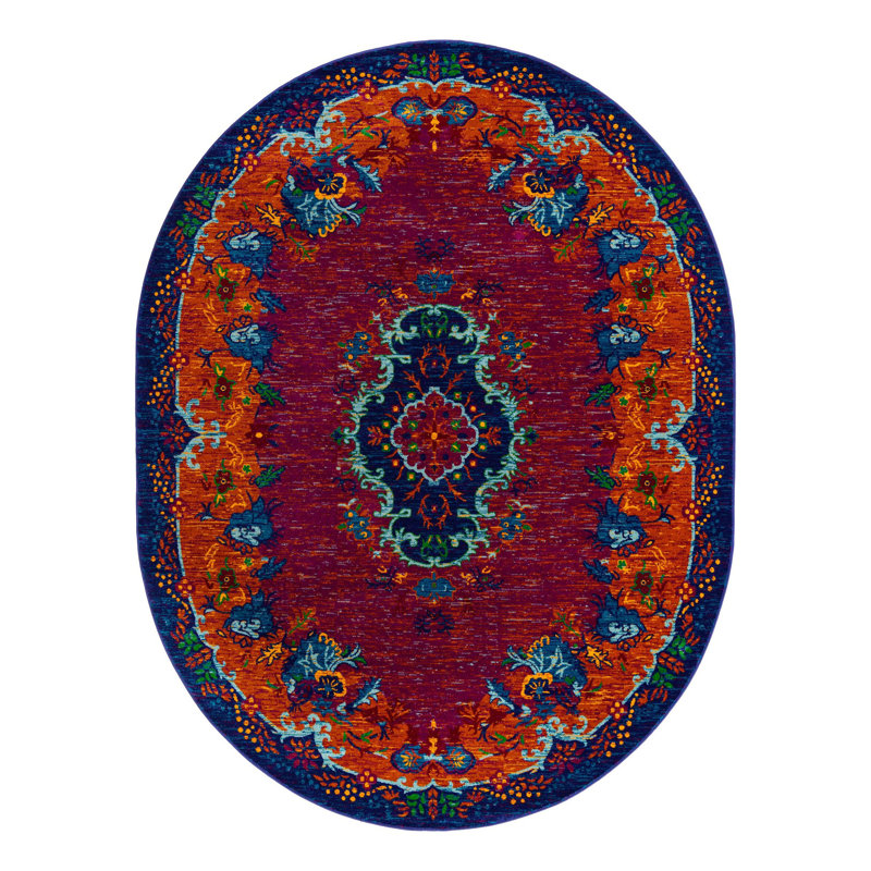 Floral Indoor Rug, Oval 7'10" x 10'