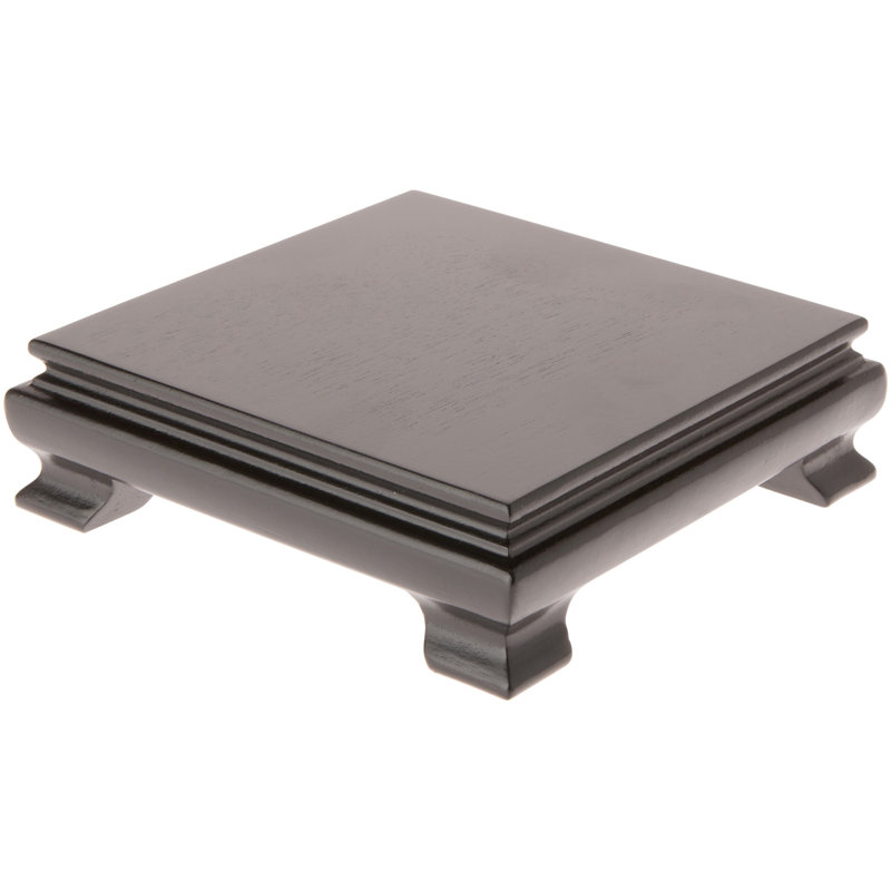 Charlise Wood Veneer Tray, 1.75" H x 7.5" W x 7.5" D, Black Wood Veneer