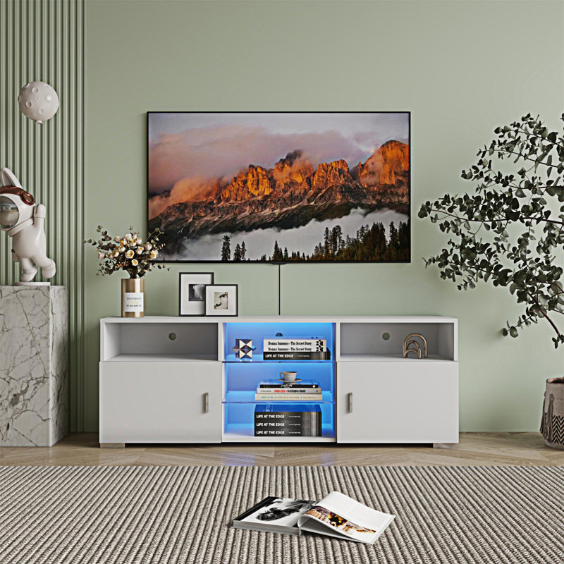 Uzma Unfinished TV Stand for TVs up to 65", White