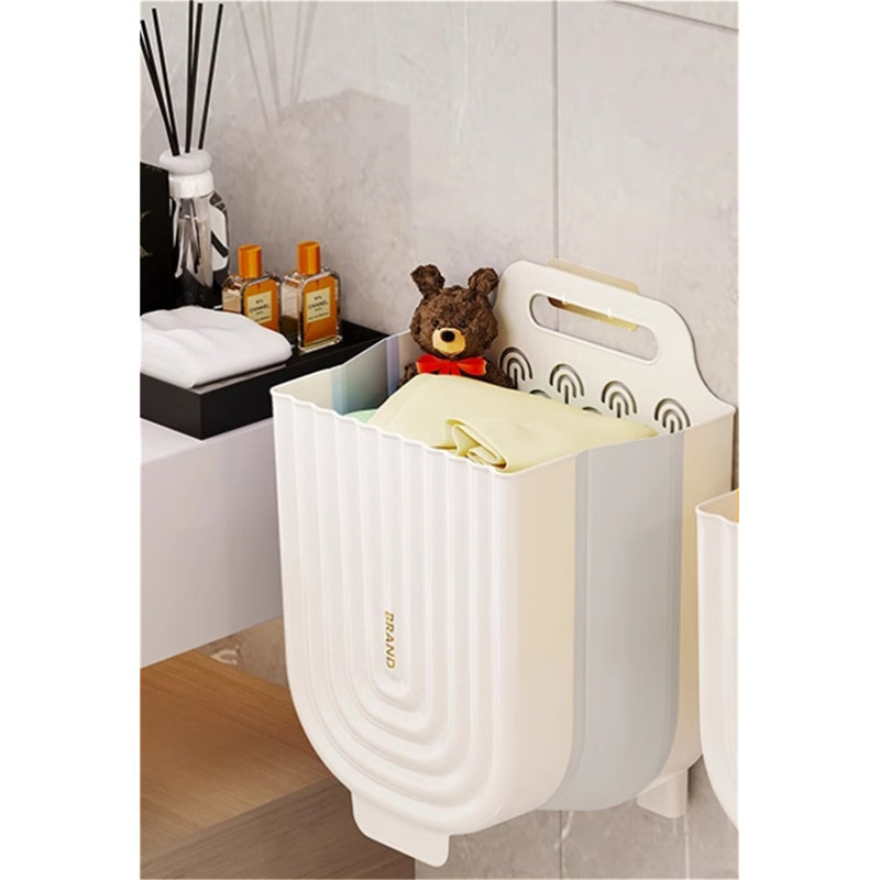Plastic Laundry Hamper with Handles, 14.37" H x 11.61" W x 6.88" D
