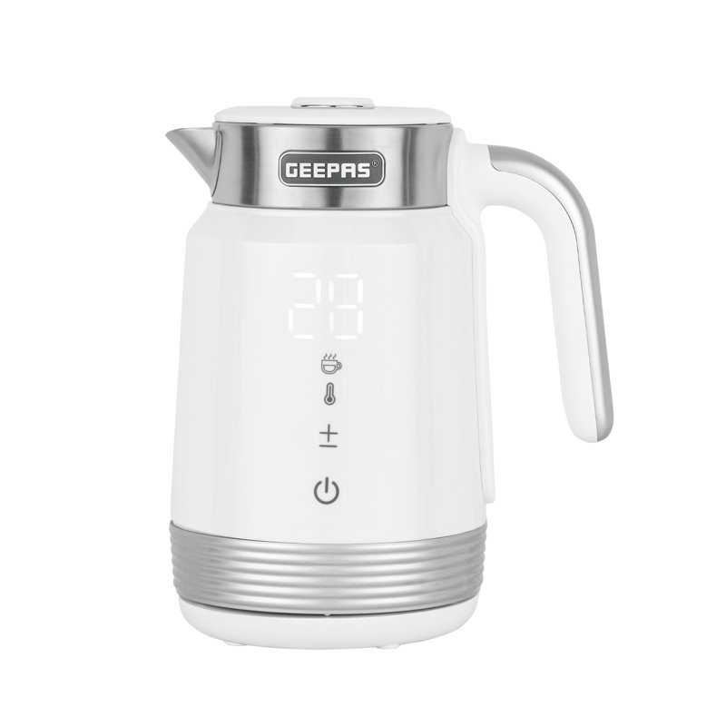 GEEPAS Digital Electric Kettle 1.7L Wifi Tuya Smart App Control Alexa Google Voice Compatible 2200W, Silver