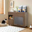 Enceinte de litière 2 en 1 multi-usage 2 en 1, table d'appoint moderne en noyer avec rangement, armoire latérale de buffet