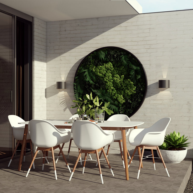 Chaises de patio modernes en bois Alyisa, Blanc