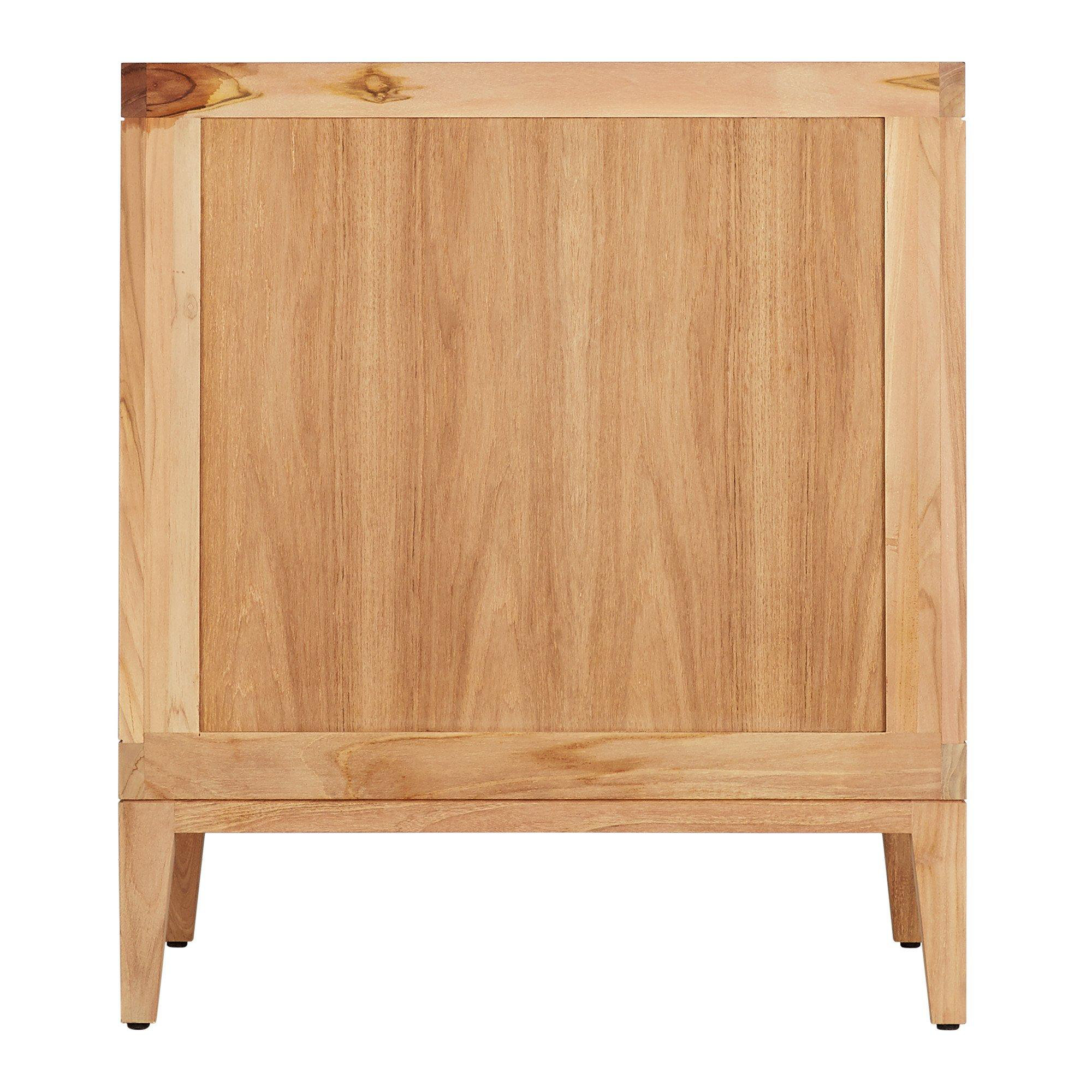 30" Aliso Single Bathroom Vanity Set with Rectangular Undermount Sink, Feathered White Quartz, 8" Widespread, Natural Teak