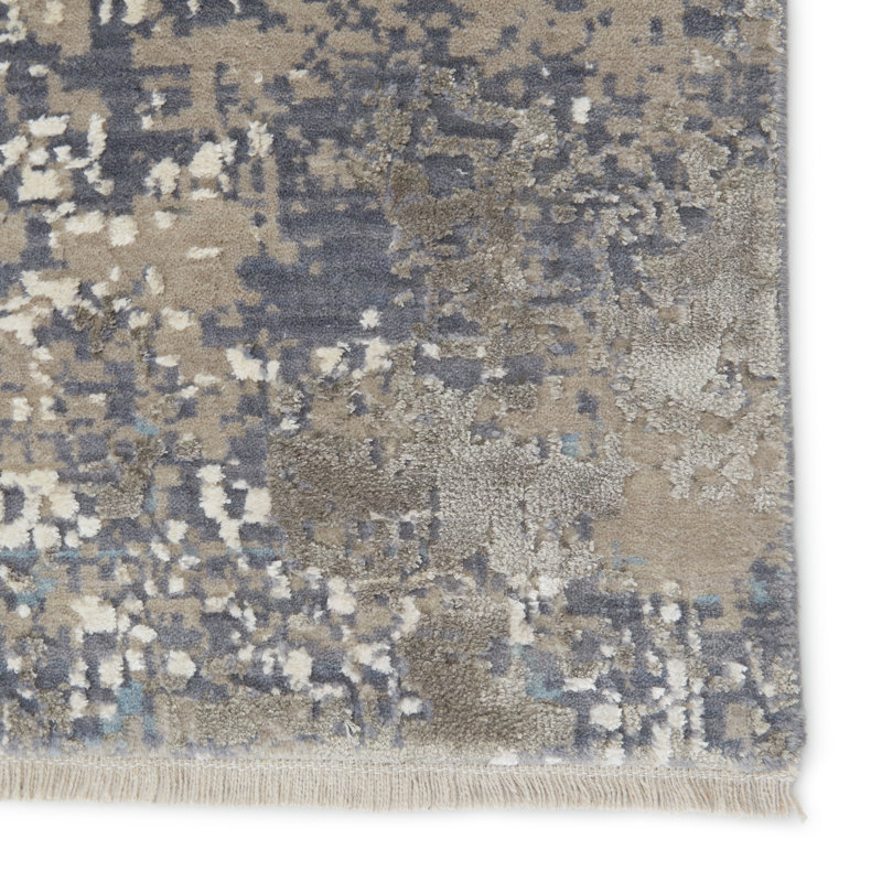 Tapis abstrait gris, Rectangle 5 pi 3 po x 7 pi 6 po