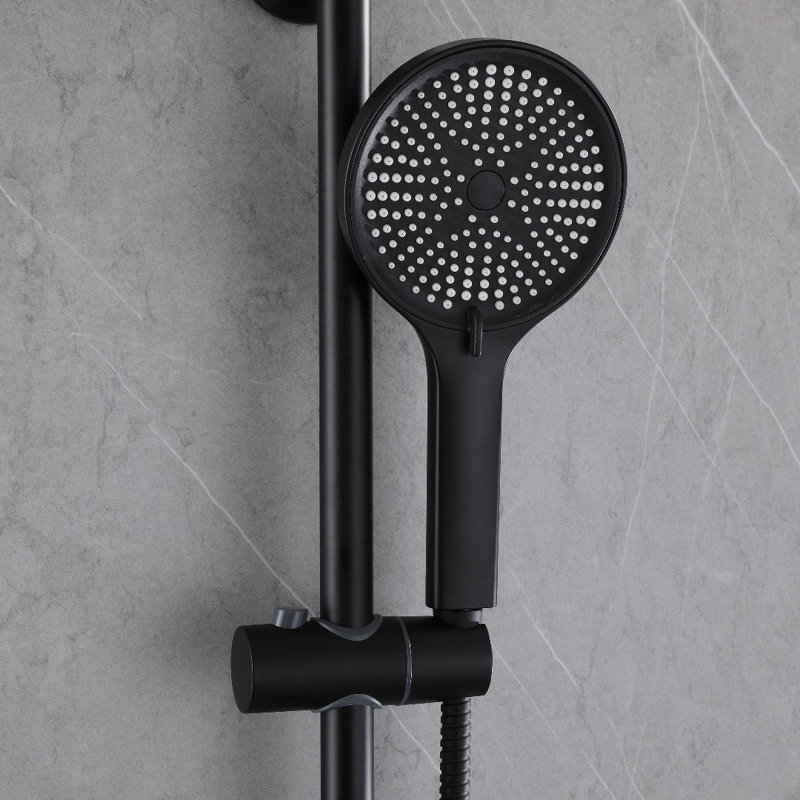 Shower Faucet with Rain Shower Heads, Matte Black