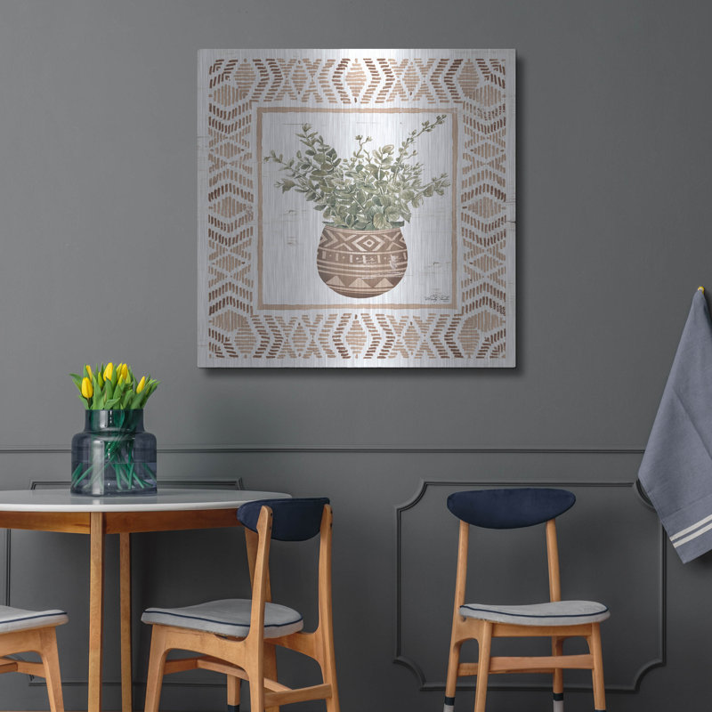 «Terracotta Pot I» par Cindy Jacobs, art mural en métal, 36 po x 36 po, H 36 po x l 36 po