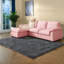 Canapé modulaire spacieux en forme de L rose modulaire en chenille pour la maison