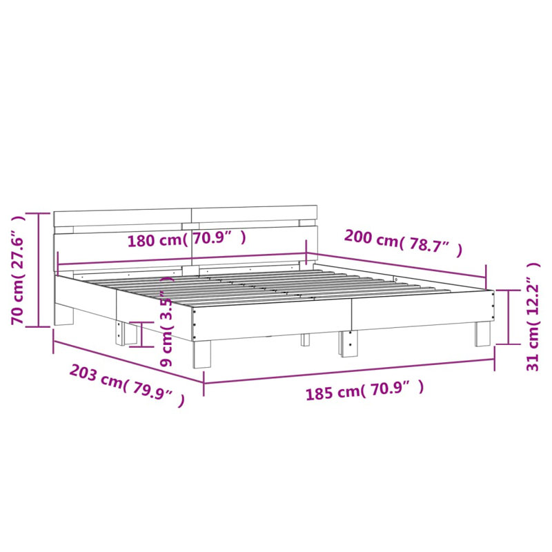 Nylene Bed, Super King ( 180 x 200 cm), Smoked Oak