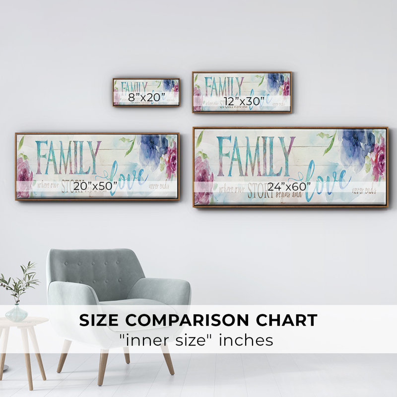 Family Love Story - toile encadrée, H 8 po x l 20 po