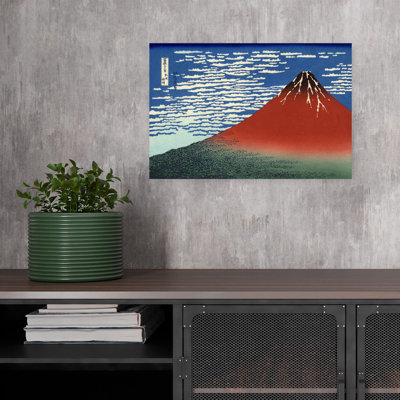 Fine Wind, Clear Morning C.1830-32 Classic Traditional Vintage Mountain Landscape Wall Art Print by Katsushika Hokusai - Wrapped Canvas Print
