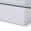 Table basse carrée moderne en verre trempé blanc avec base sculptée en 3D - 95 cm