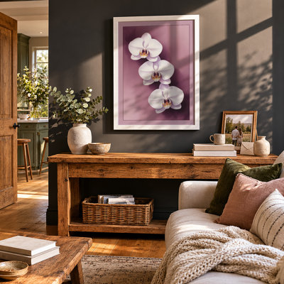 Orchid Trio Botanical - Framed Print