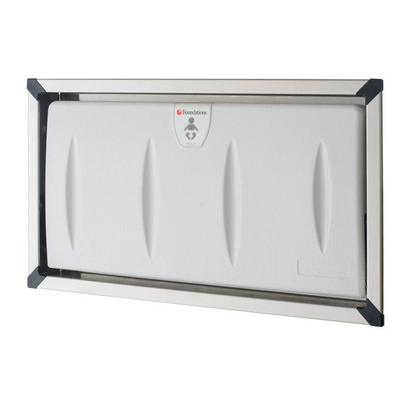 Foundations Horizontal Classic Recessed Stainless Steel Flange Baby Changing Station