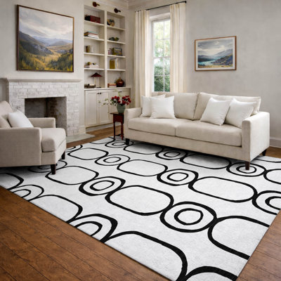 Premium Machine Washable Mayfield AMF2344 Geometric Rug