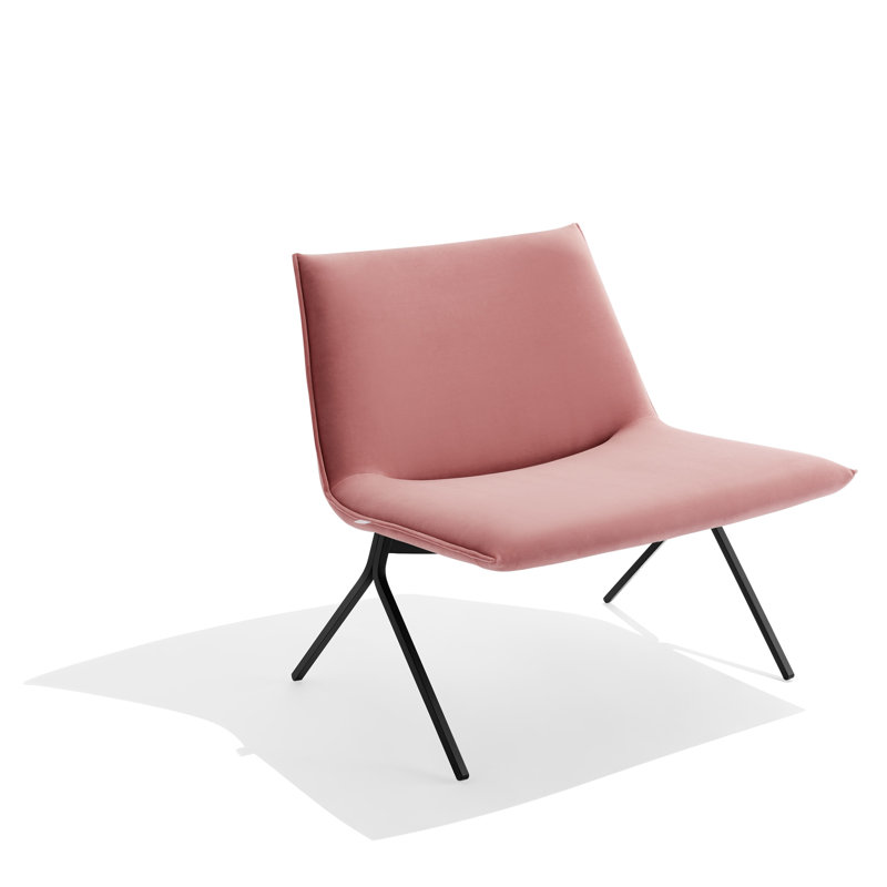 Méridienne Meredith, Velours vieux rose, Noir, noir, noir, noir